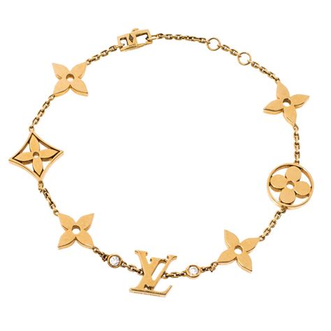 louis vuitton idylle blossom lv 18k yellow gold diamond bracelet|louis vuitton monogram bracelet.